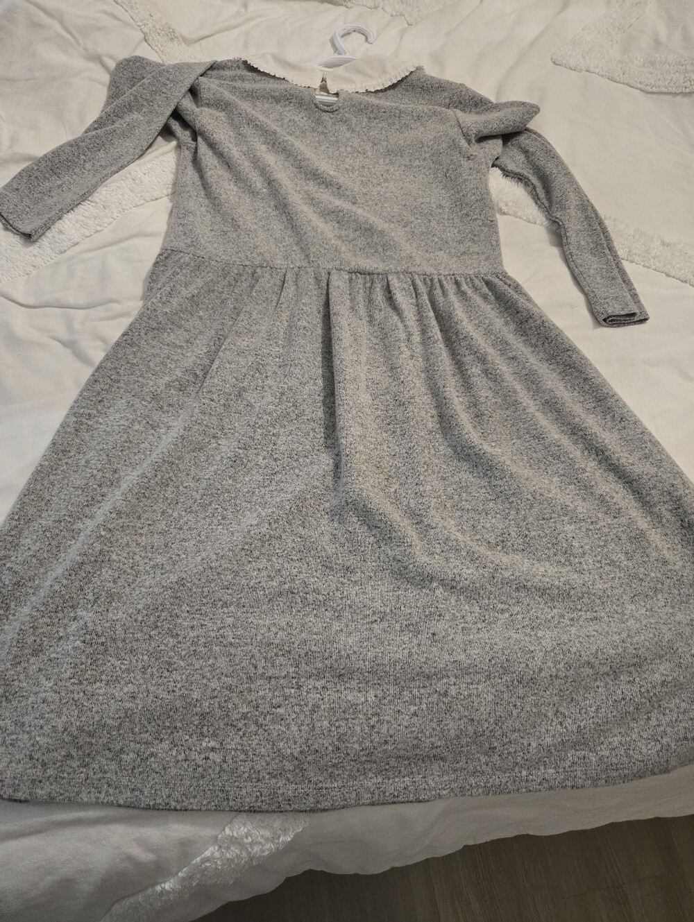 Suzy Shier Cozy Grey Long-Sleeve Knit Women’s Dress